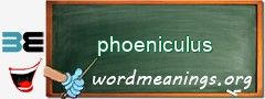 WordMeaning blackboard for phoeniculus